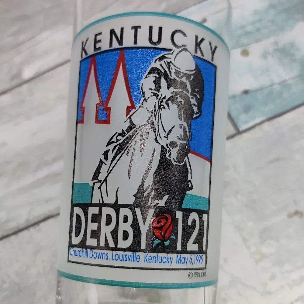 KENTUCKY Derby Horse Race Vintage 1995 Collectible Glass Tumbler Cup 121 90's - Picture 3 of 12